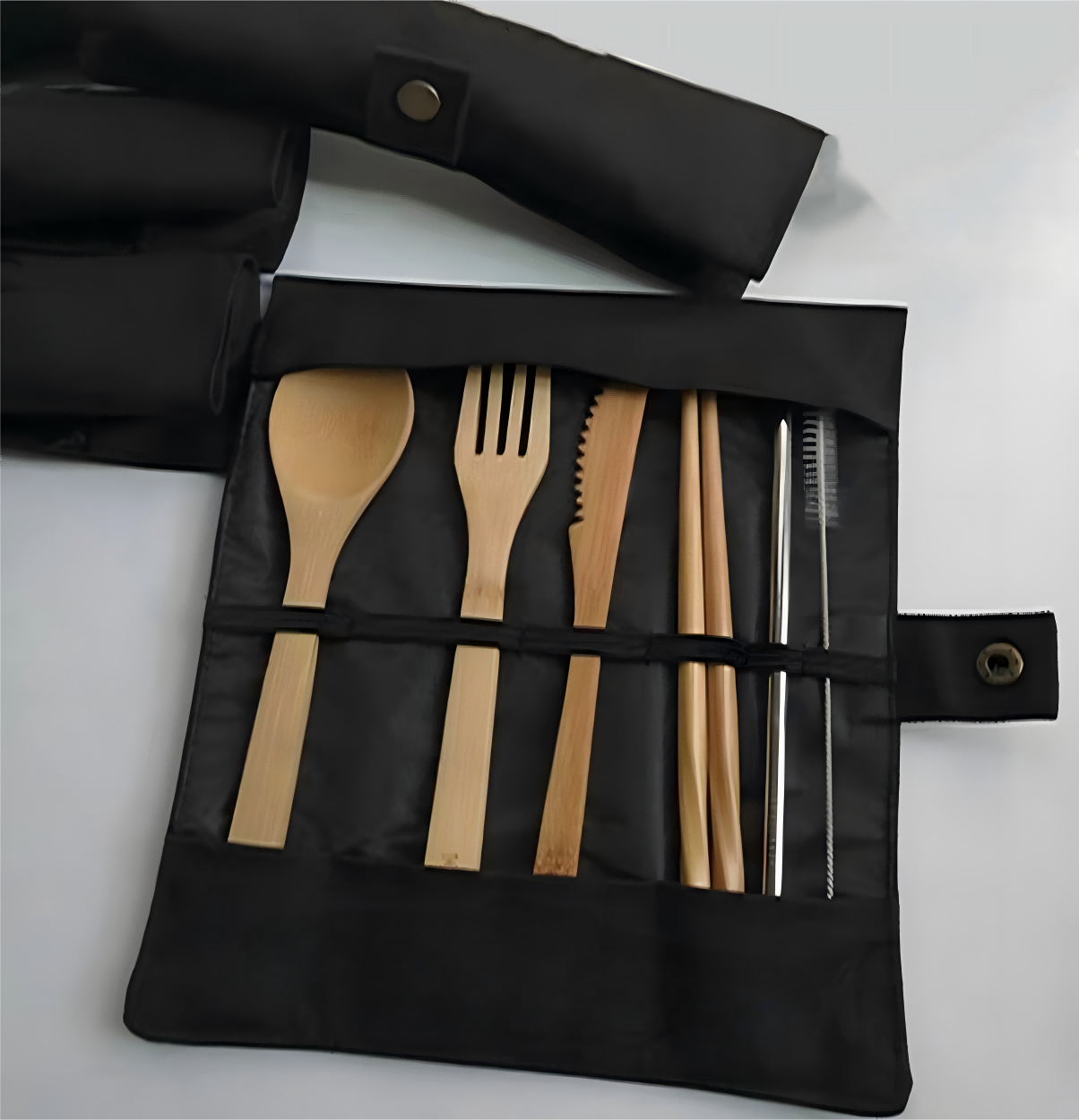 Portable eco-friendly bamboo tableware set