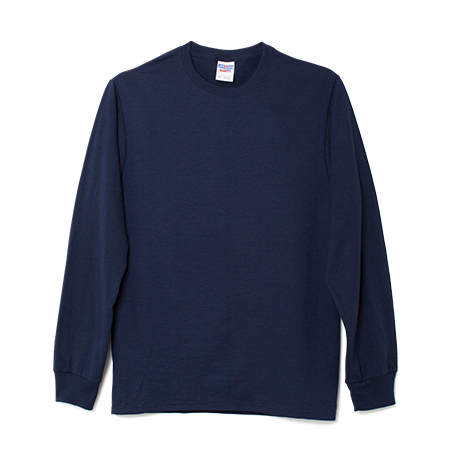 Pure cotton long sleeve round neck T-shirt