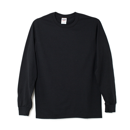 Pure cotton long sleeve round neck T-shirt