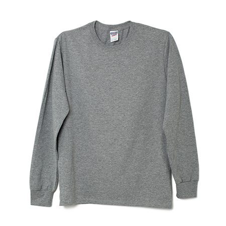 Pure cotton long sleeve round neck T-shirt