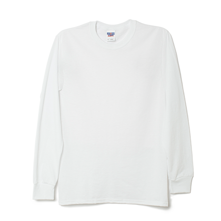 Pure cotton long sleeve round neck T-shirt