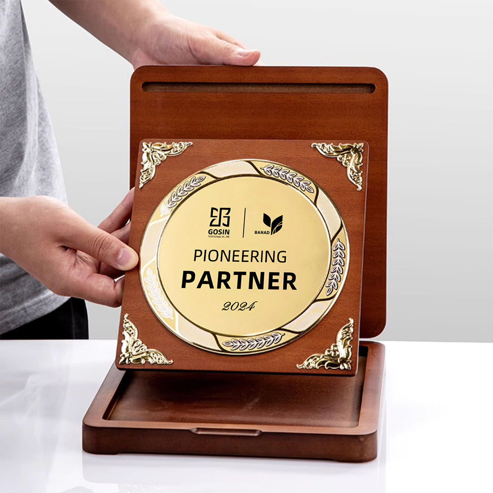 Metal-Edged Folding Wooden Box Trophy  BG20-48