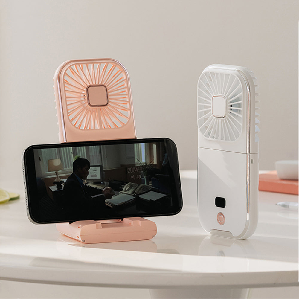 Neck Hanging Foldable Fan with LED Battery Display