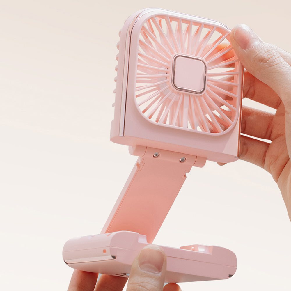 Neck Hanging Foldable Fan with LED Battery Display