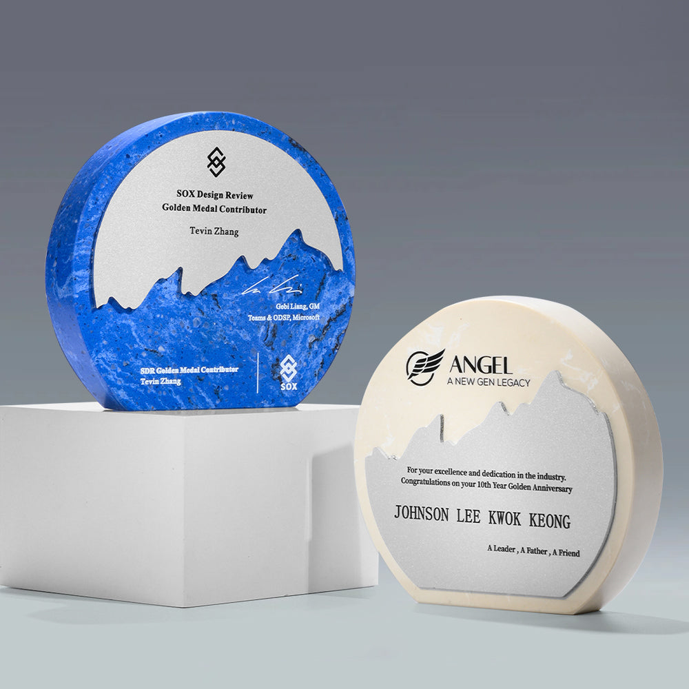 Round Marble Certificate Trophy